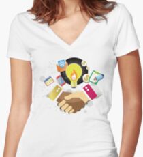 T-Shirt Partnership Breaks Prejudice Women's Fitted V-Neck T-Shirt
