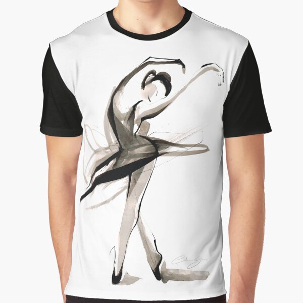 Expressive Watercolor Dance Drawing Graphic T-Shirt
