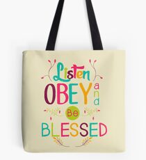 Bolsa de tela ESCUCHA, OBEDECE Y SEA BENDECIDO