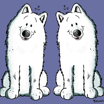Two Cute Samoyed Dogs | Baby One-Piece