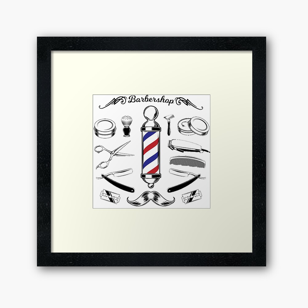 "Barber shop barber" Framed Art Print by StivG00 Redbubble