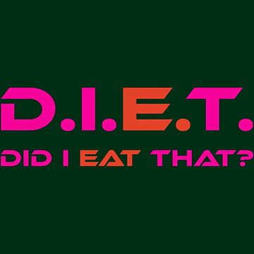"D.I.E.T. Did I Eat That (Pink, Red)" Sticker for Sale by kameronratke
