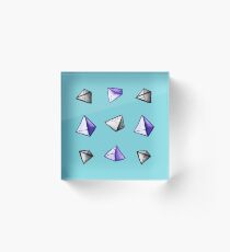 Geometric Watercolor Pyramid Pattern Acrylic Block