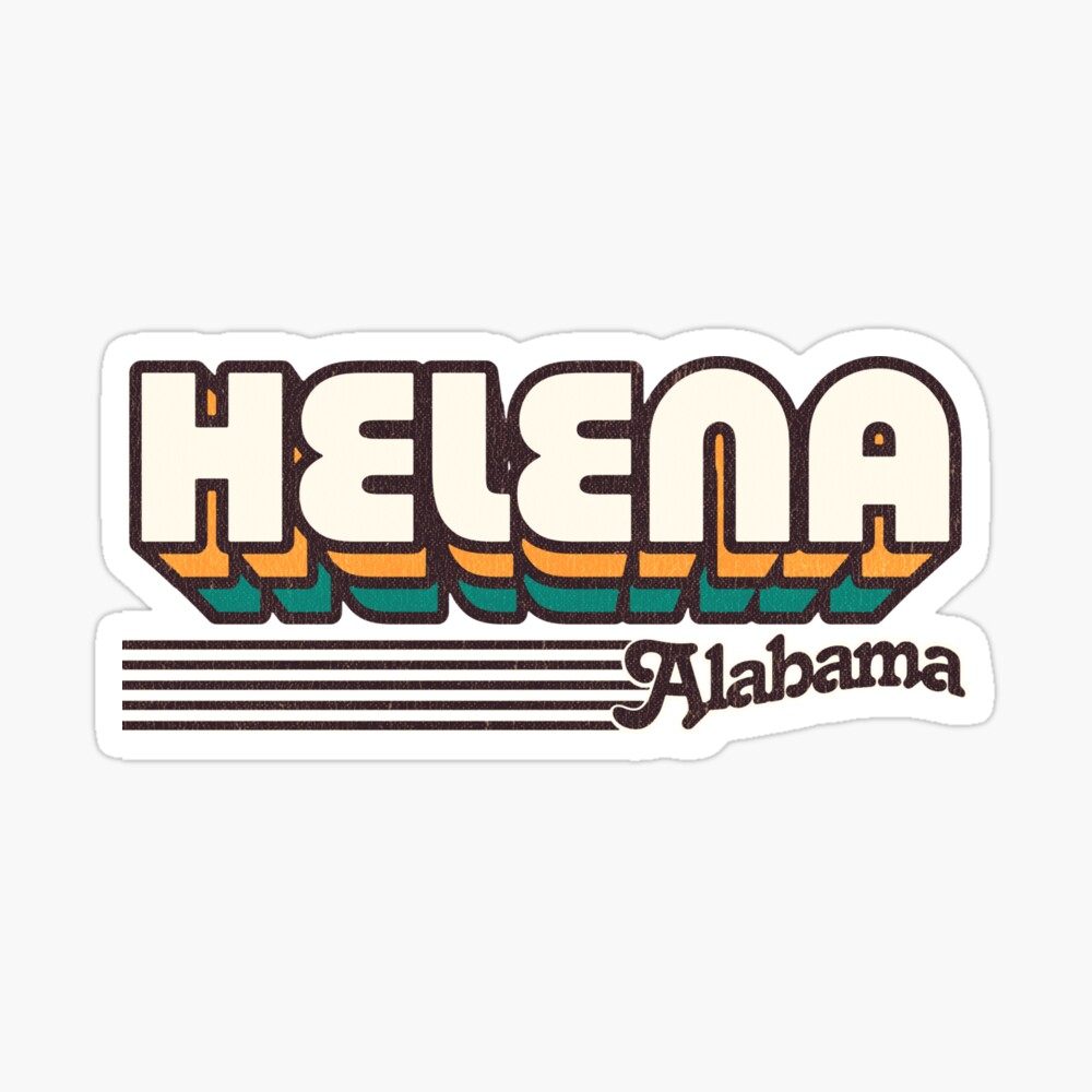 Helena, Alabama | Retro Stripes Sticker