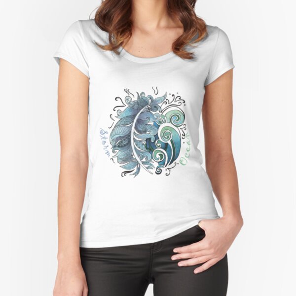 Elemental Patterns Storm and Ocean Fitted Scoop T-Shirt
