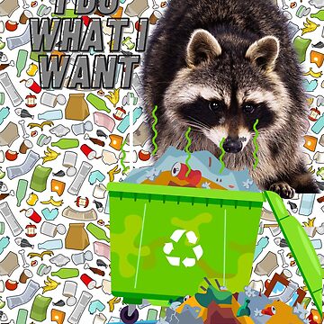 Trash Panda. cartoon cute funny retro raccoon face Art Print