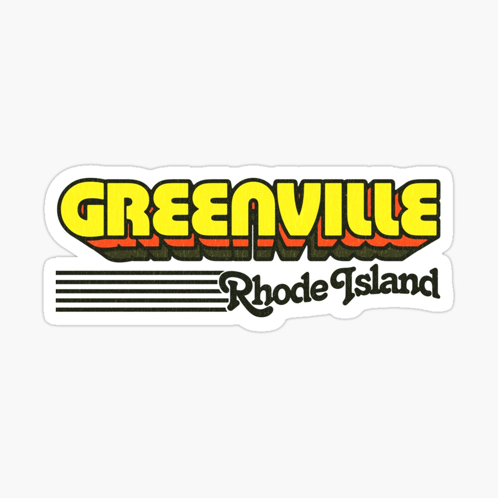 Greenville, Rhode Island | Retro Stripes Sticker