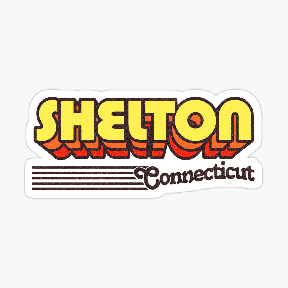 Shelton, Connecticut | Retro Stripes Sticker