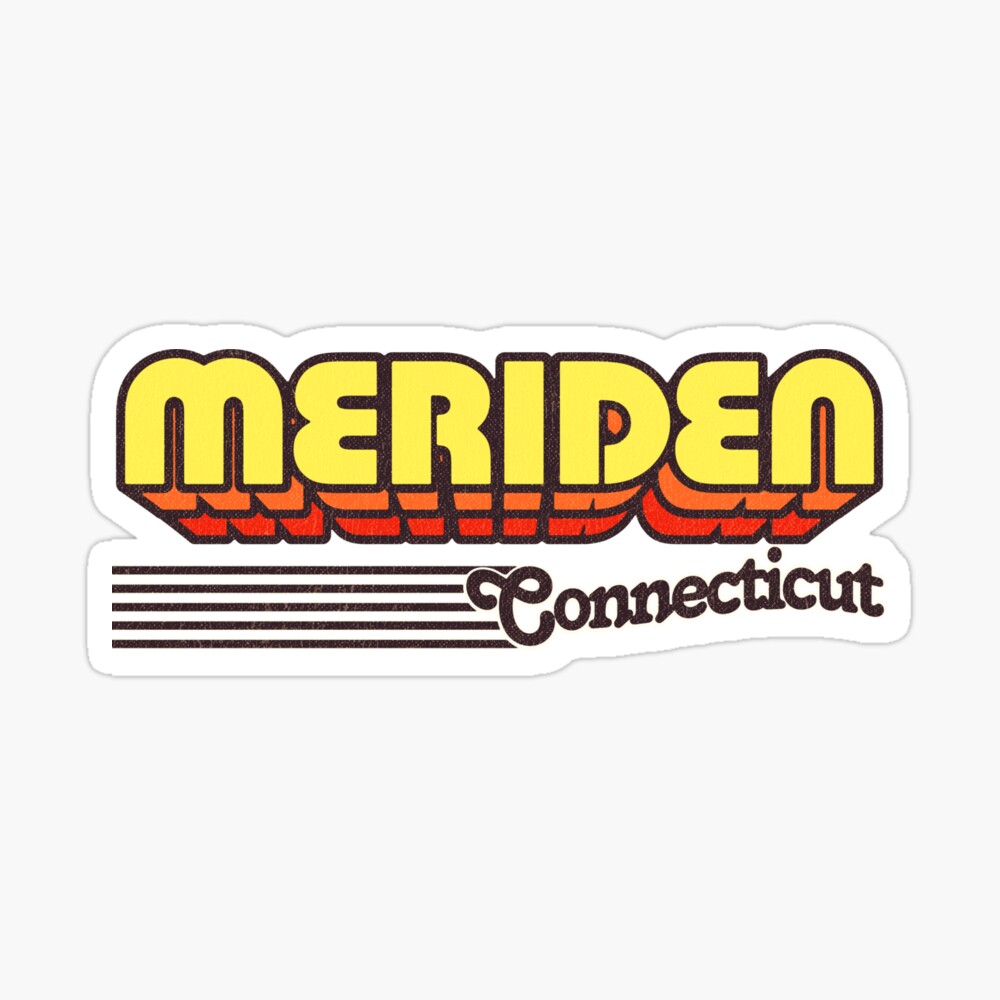 Meriden, Connecticut | Retro Stripes Sticker