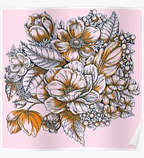 Pink Spring Flower Bouquet Poster