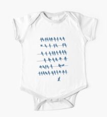 Birds on Wire One Piece - Short Sleeve