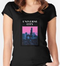 UNIVERSE CITY postcard Women's Fitted Scoop T-Shirt