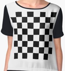Chess board, chess, board, chessboard, checkerboard, checker, checkers, chequers Chiffon Top
