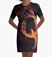 QAnon Fiery Q For Conspiracy Lightning Theorist T-Shirt by Scralandore Design Graphic T-Shirt Dress