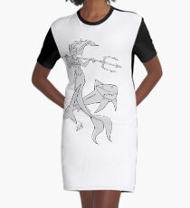 A Girl and Her Shark Graphic T-Shirt Dress
