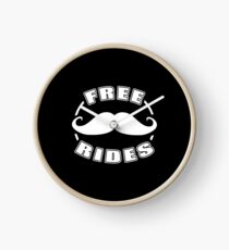 Vintage Free Mustache Rides Funny Clock
