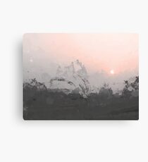Summer Sunset | Pink and Gray Abstract Canvas Print