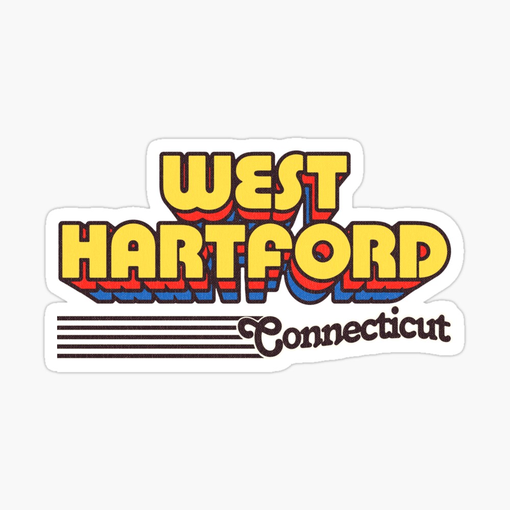 West Hartford, Connecticut | Retro Stripes Sticker