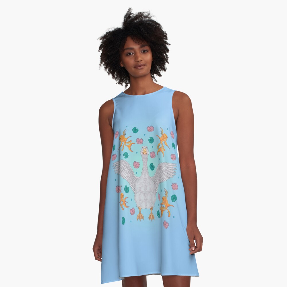 White Goose: Front View A-Line Dress