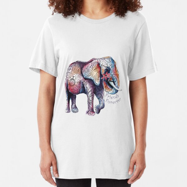 Kristins Flower of Friendship Elephant Slim Fit T-Shirt