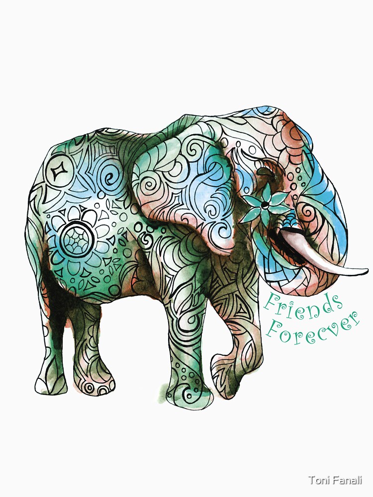 Kristins Flower of Friendship Elephant (green) by Tefling