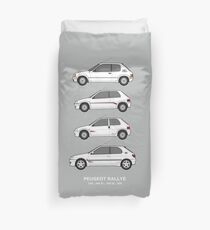 Peugeot 205, 106, 306 Rallye Classic Car Collection Artwork. Duvet Cover