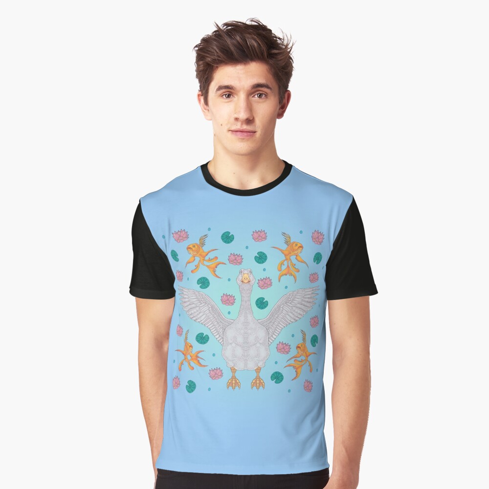 White Goose: Front View Graphic T-Shirt