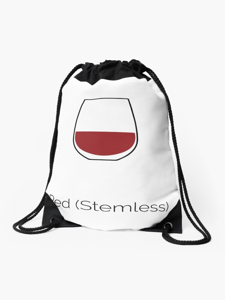 Red Wine Art Stemless Wine Glass Wine Glasses Drawstring Bag By