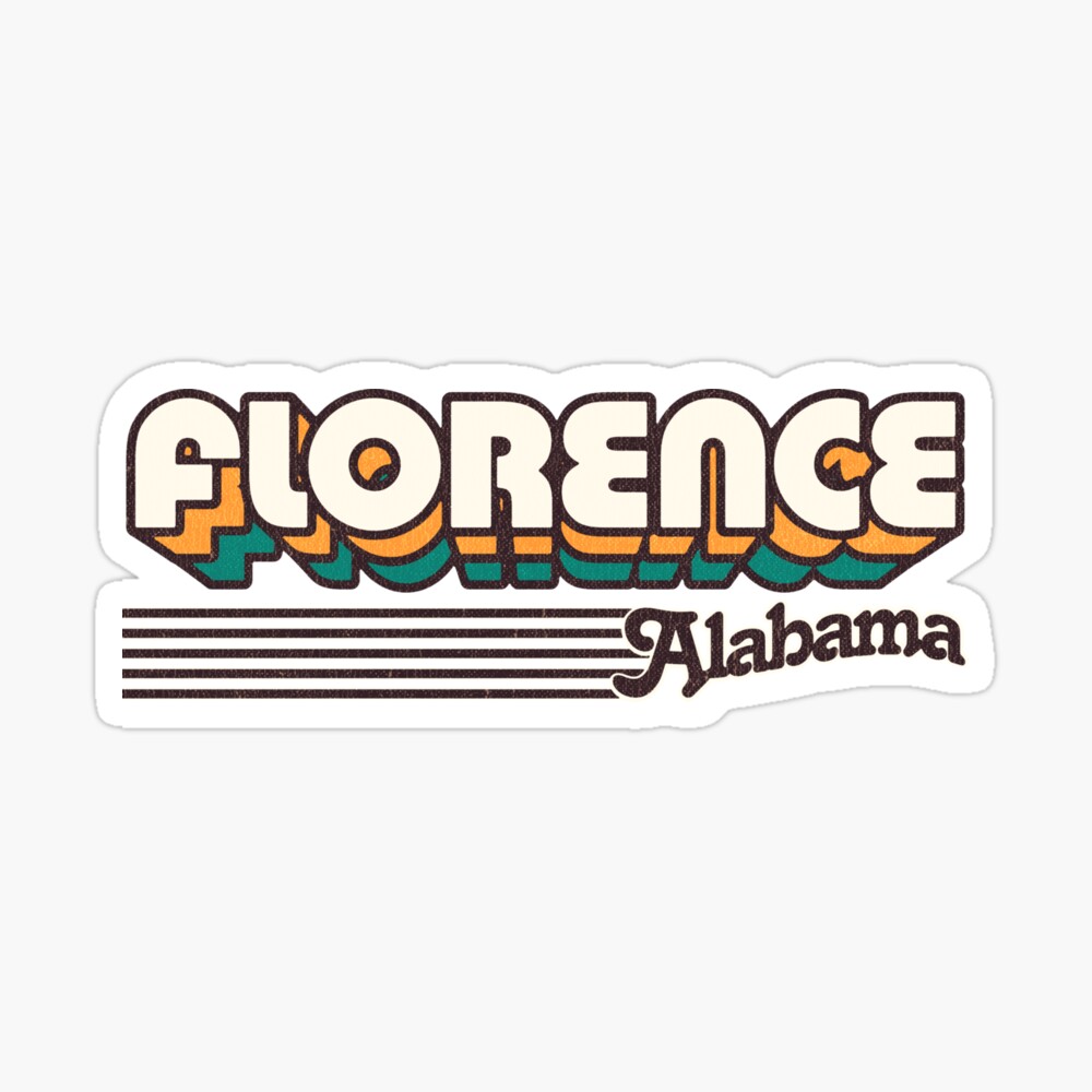 Florence, Alabama | Retro Stripes Sticker