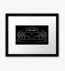 Camaro Z-28 IROC-Z - front stencil, white Framed Print