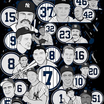 Yankees retired numbers Sticker for Sale by gjnilespop