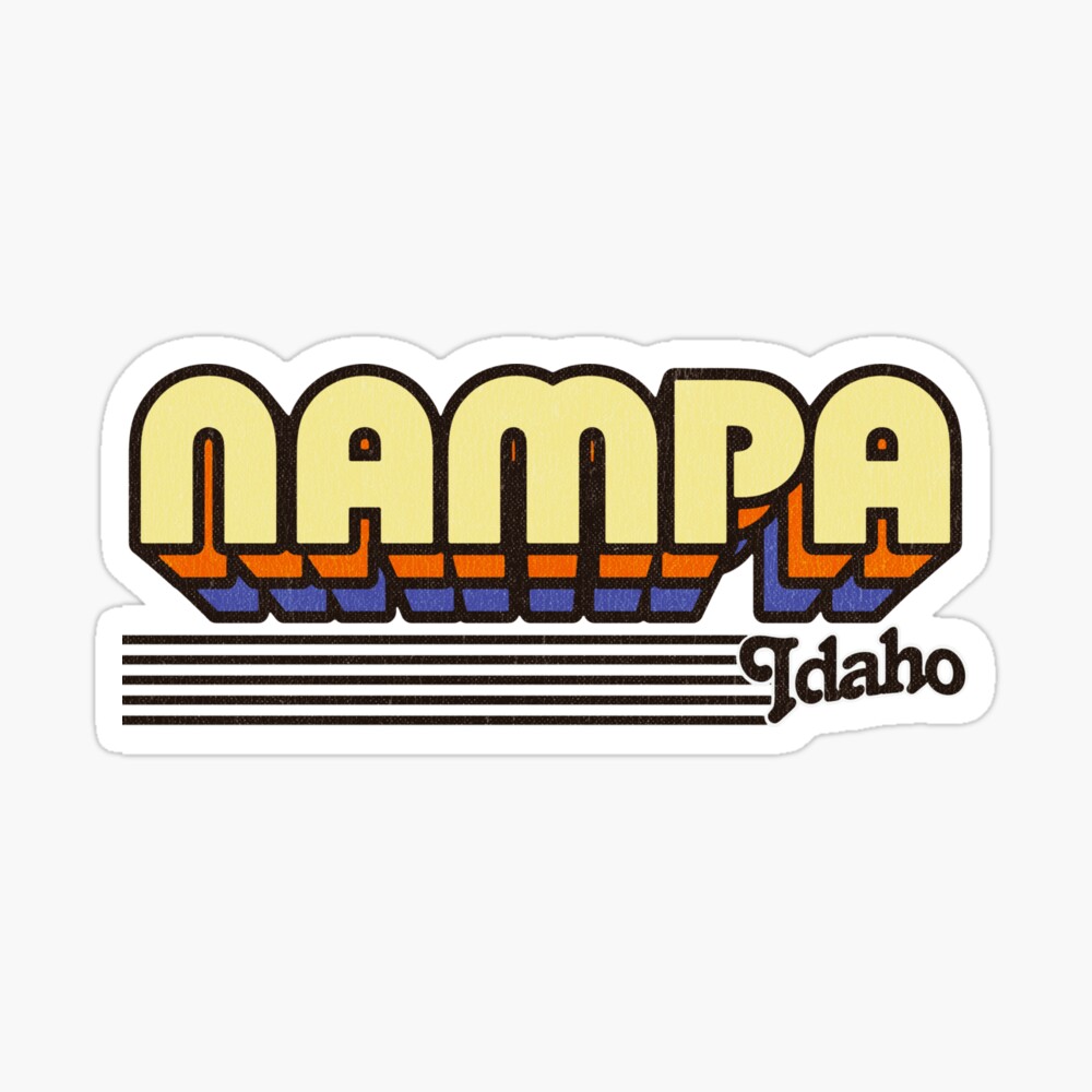 Nampa, Idaho | Retro Stripes Sticker