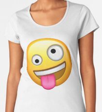 Crazy Face Emoji Women's Premium T-Shirt