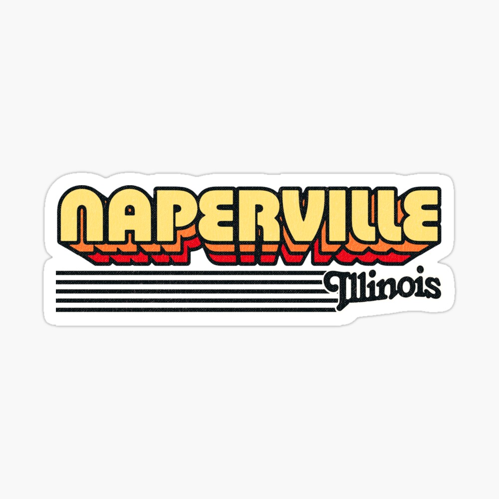 Naperville, Illinois | Retro Stripes Sticker