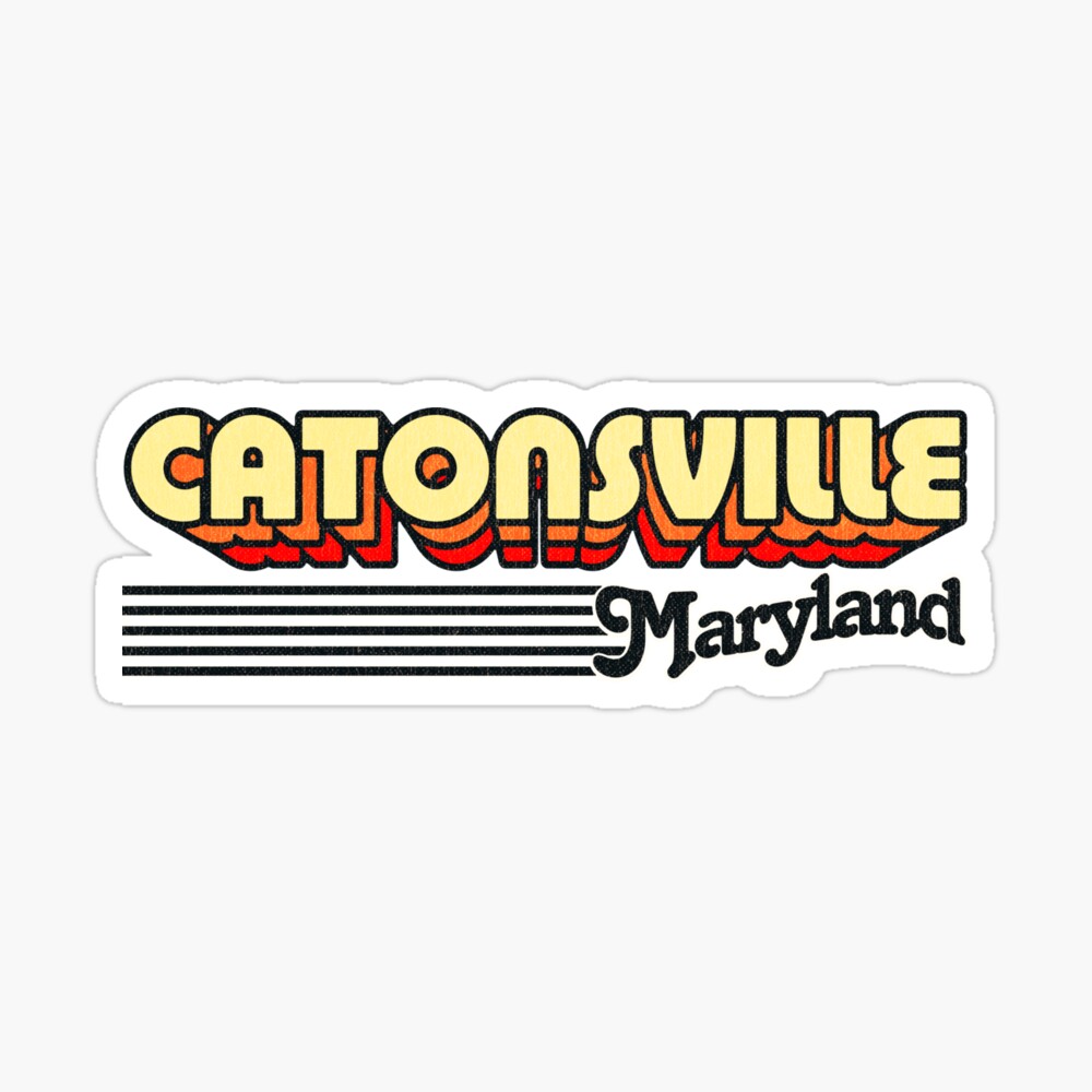 Catonsville, Maryland | Retro Stripes Sticker