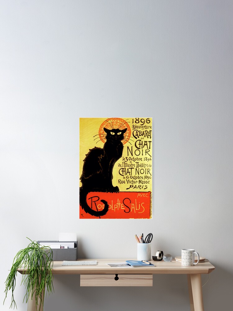 Chat Noir Vintage Black Cat Poster Poster