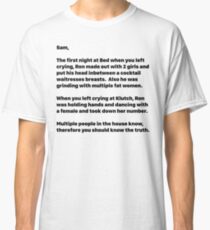 Jersey Shore Letter to Sam Anonymous Classic T-Shirt