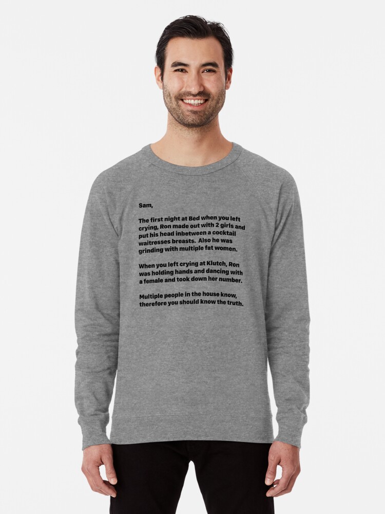 Letter To Sammi Jersey Shore T Shirt Lightweight Sweatshirt By