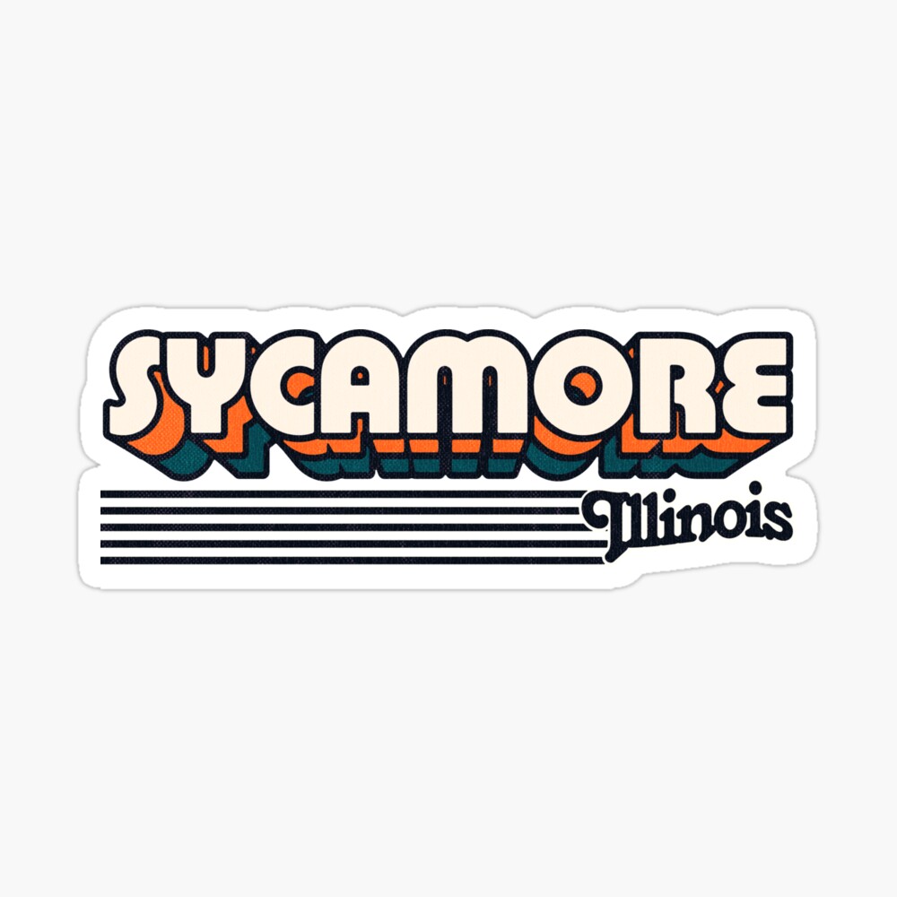 Sycamore, Illinois | Retro Stripes Sticker