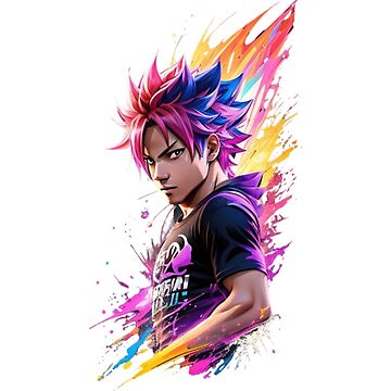 Download Fiery Natsu Dragneel Unleashing His Dragon Force Power Wallpaper