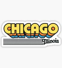 Chicago, Illinois | Retro Stripes Sticker