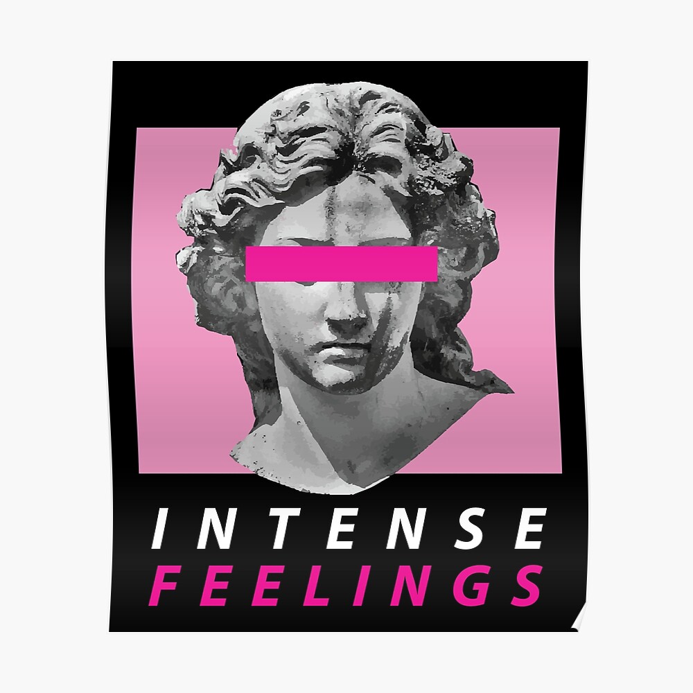  Vaporwave Aesthetic  Intense Feelings  Statue Poster 