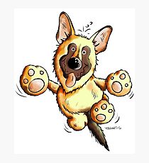 Playing German Shepherd Cartoon Photographic Print