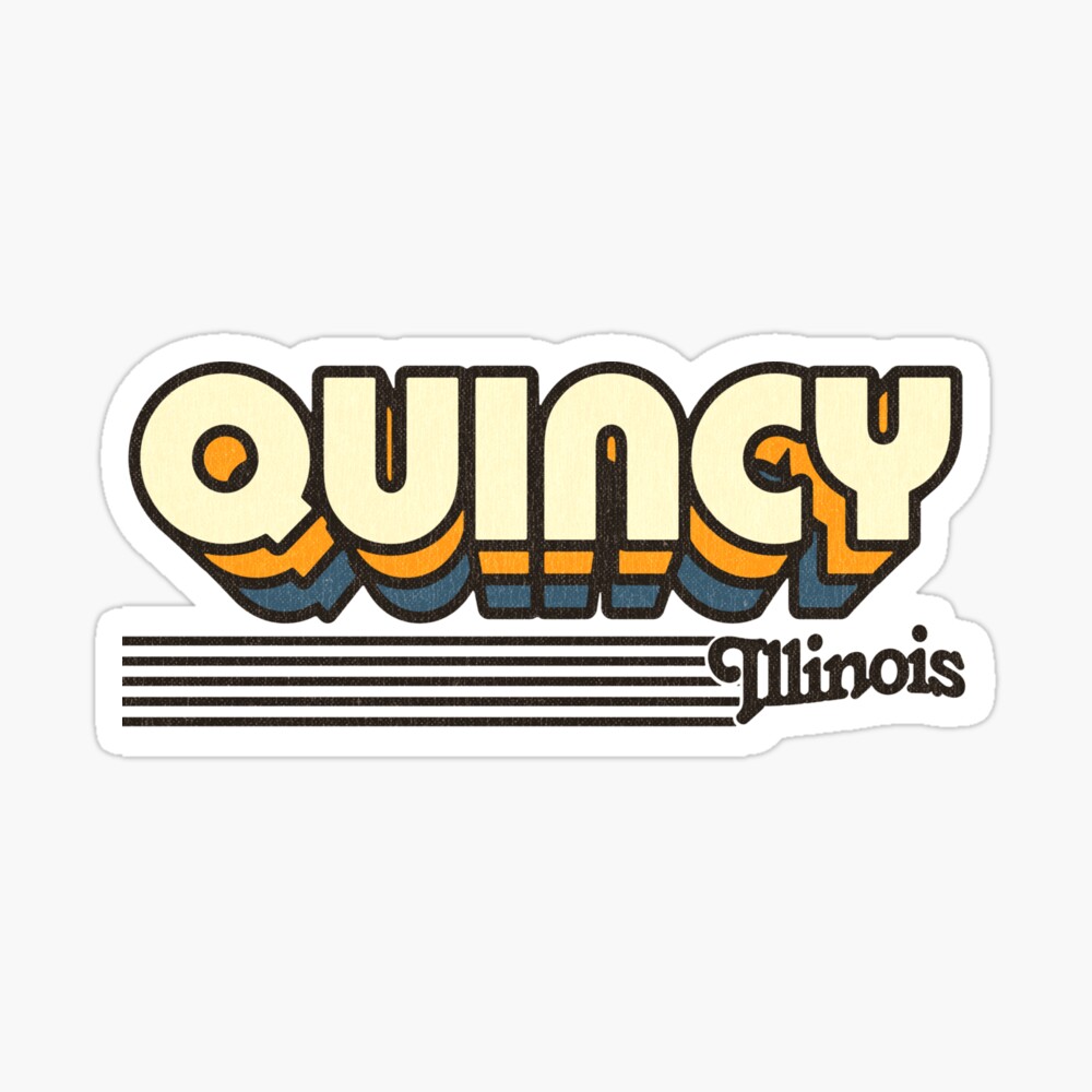 Quincy, Illinois | Retro Stripes Sticker