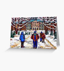 MCGILL UNIVERSITY CAMPUS WINTER CLASSES BEST MONTREAL ART CANADIAN PAINTINGS Greeting Card