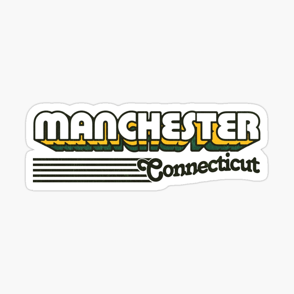 Manchester, Connecticut | Retro Stripes Sticker
