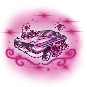 Pink Lowrider Chicano Sticker Magnet