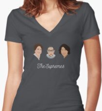 The Supremes (3, with eyes, white text) Women's Fitted V-Neck T-Shirt