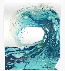 Ocean Wave Art Print Picture - Turquoise Sea Surf Beach Decor Poster