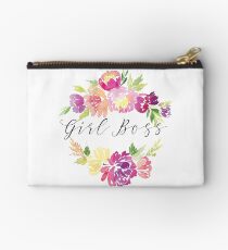 Mädchen Boss Aquarell Blumendruck - Girl Power inspirierende Geschenkidee Täschchen